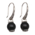 Onyx dangle earrings, 'Tilem Moon' - Handmade 925 Sterling Silver Onyx Dangle Earrings from Bali
