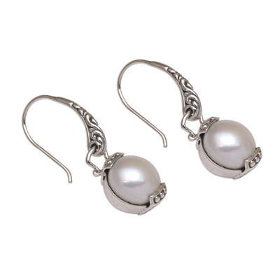 Ohrhänger aus Zuchtperlen - Vom Mond inspirierte handgefertigte Ohrringe aus 925er Silber mit Zuchtperlen