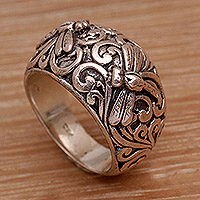 Featured review for Sterling silver domed ring, Vine Palace