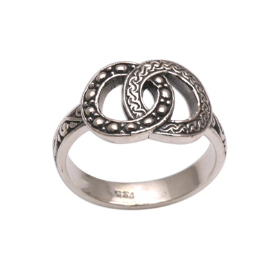 Sterling silver cocktail ring, 'Master of Infinity' - Handmade 925 Sterling Silver Infinity Symbol Cocktail Ring