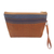 Cotton clutch wristlet, 'Lurik Parade Brown' - 100% Cotton Striped Brown Clutch Interior Pocket Wristlet