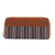 Cotton wallet, 'Humble Lurik Brown' - Hand Woven Brown Striped Cotton Wallet with Zipper Closure