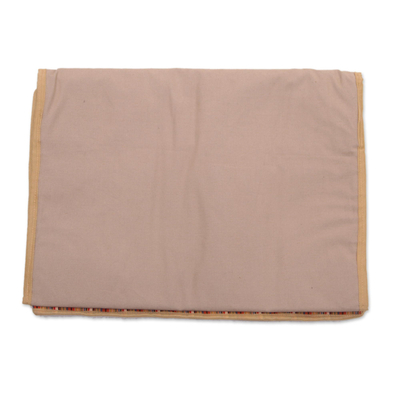 Cotton bedside organizer, 'Lurik Dreams Khaki' - Java Handwoven Khaki Striped Cotton Bedside Organizer Bag