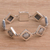 Sterling silver link bracelet, 'Weaving Ketupats' - 925 Sterling Silver Basket Weave Square Link Bracelet thumbail
