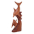 Wood sculpture, 'Romancing Dolphins' - Hand-Carved Suar Wood Dolphin Sculpture from Indonesia