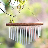 Decoración de bambú ligera como el viento, hecha de vidrio verde (A/H/D)  9x10x9cm