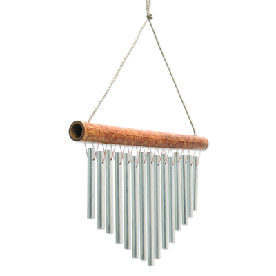 Bamboo wind chimes, 'Natural Ring' - Handcrafted Bamboo Wind Chimes from Bali