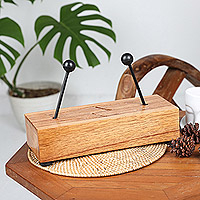 Xilófono de caoba, 'Notas naturales' - Instrumento de xilófono de caoba hecho a mano de Bali