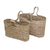 Panadanus leaf tote bags, 'Rustic Essentials' (pair) - Hand Woven Panadanus Leaf Tote Bags or Baskets (Pair)