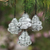 Recycled newspaper ornaments, 'New Life Trees' (set of 4) - Recycled Newspaper Tree-Shaped Holiday Ornaments (Set of 4) thumbail