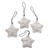 Recycled newspaper ornaments, 'New Life Stars' (set of 4) - Recycled Newspaper Star-Shaped Holiday Ornaments (Set of 4)