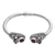 Garnet cuff bracelet, 'Crimson Daydream' - 925 Sterling Silver Rope Cuff Bracelet with Garnet Stones (image 2d) thumbail