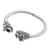 Garnet cuff bracelet, 'Crimson Daydream' - 925 Sterling Silver Rope Cuff Bracelet with Garnet Stones