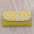 Clutch aus Naturfaser und Baumwolle - Handgewebte Clutch-Tasche aus Lontar-Blatt und Baumwolle in Gelb