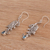 Blue topaz dangle earrings, 'Beloved Butterfly' - Blue Topaz and Sterling Silver Butterfly Dangle Earrings (image 2c) thumbail