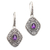 Amethyst dangle earrings, 'Truly Yours' - Amethyst and Sterling Silver Dangle Earrings from Bali