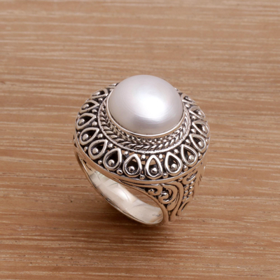Cultured pearl cocktail ring, Temple of Hope
