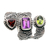 Multi-gemstone wrap ring, 'Elegant Trinity' - Multi-Gemstone and Sterling Silver Wrap Ring from Bali (image 2d) thumbail
