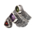 Multi-gemstone wrap ring, 'Elegant Trinity' - Multi-Gemstone and Sterling Silver Wrap Ring from Bali (image 2e) thumbail