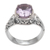 Amethyst cocktail ring, 'Floral Prayers' - 925 Sterling Silver Faceted Amethyst Cocktail Ring