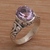 Amethyst cocktail ring, 'Floral Prayers' - 925 Sterling Silver Faceted Amethyst Cocktail Ring (image 2b) thumbail
