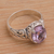 Amethyst cocktail ring, 'Floral Prayers' - 925 Sterling Silver Faceted Amethyst Cocktail Ring (image 2c) thumbail