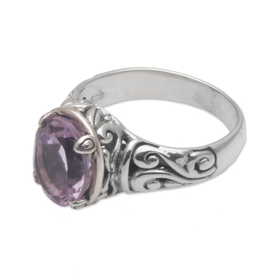925 Sterling Silver Faceted Amethyst Cocktail Ring - Floral Prayers in ...