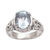 Blue topaz cocktail ring, 'Floral Prayers' - 925 Sterling Silver Faceted Blue Topaz Cocktail Ring (image 2d) thumbail