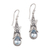 Blue topaz dangle earrings, 'Eden Butterflies' - 925 Sterling Silver Butterfly Blue Topaz Dangle Earrings (image 2a) thumbail