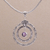 Amethyst pendant necklace, 'Happy Sensation' - 925 Sterling Silver Amethyst Round Pendant Necklace