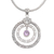 Amethyst pendant necklace, 'Happy Sensation' - 925 Sterling Silver Amethyst Round Pendant Necklace thumbail