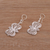 Sterling silver filigree dangle earrings, 'Heavenly Blossom' - Javanese Filigree Sterling Silver Flower Dangle Earrings