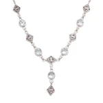 Blue topaz link necklace, 'Sky Serenade' - Blue Topaz and Sterling Silver Link Necklace from Bali