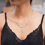 Blue topaz link necklace, 'Sky Serenade' - Blue Topaz and Sterling Silver Link Necklace from Bali