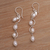 Cultured pearl dangle earrings, 'Heavenly Trail' - Wavy Cultured Pearl Dangle Earrings from Bali (image 2b) thumbail