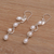 Cultured pearl dangle earrings, 'Heavenly Trail' - Wavy Cultured Pearl Dangle Earrings from Bali (image 2c) thumbail