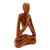 Wood sculpture, 'Natural Meditation' - Wood Lotus Meditation Yoga Sculpture Hand Carved in Bali