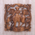 Reliefplatte aus Holz - Handgeschnitzte Suar-Holz-Wandreliefplatte mit Bauer und Kalb