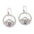 Amethyst dangle earrings, 'Garden Crown' - Sterling Silver Circle with Scrollwork and Amethyst Earrings