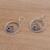 Amethyst dangle earrings, 'Garden Crown' - Sterling Silver Circle with Scrollwork and Amethyst Earrings