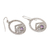 Amethyst dangle earrings, 'Garden Crown' - Sterling Silver Circle with Scrollwork and Amethyst Earrings