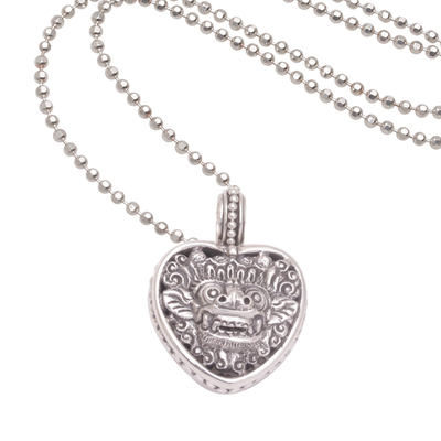 Collar colgante de plata esterlina - Collar con colgante de corazón guardián de plata de ley 925