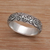 Sterling silver band ring, 'Destiny Engraved' - 925 Sterling Silver Swirling Fern Band Ring from Indonesia (image 2) thumbail