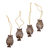 Coconut shell ornaments, 'Hanging Owls' (set of 4) - Set of 4 Javanese Coconut Shell Owl Figure Ornaments (image 2d) thumbail