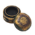 Wood decorative box, 'Bougainvillea Blossom' - Mahogany Wood Round Metallic Gold Keepsake Jewelry Box (image 2d) thumbail