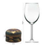 Wood decorative box, 'Bougainvillea Blossom' - Mahogany Wood Round Metallic Gold Keepsake Jewelry Box