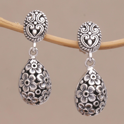 Sterling silver dangle earrings, Jasmine Shell