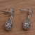Sterling silver dangle earrings, 'Jasmine Shell' - Sterling Silver Jasmine Flower Dangle Earrings from Bali (image 2b) thumbail