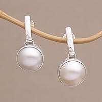 Cultured pearl dangle earrings, Ethereal Shimmer