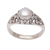 Cultured pearl solitaire ring, 'Eden's Promise in White' - Cultured Freshwater Pearl Sterling Silver Solitaire Ring